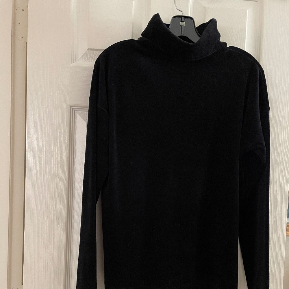 Cos Black Velvet Turtleneck